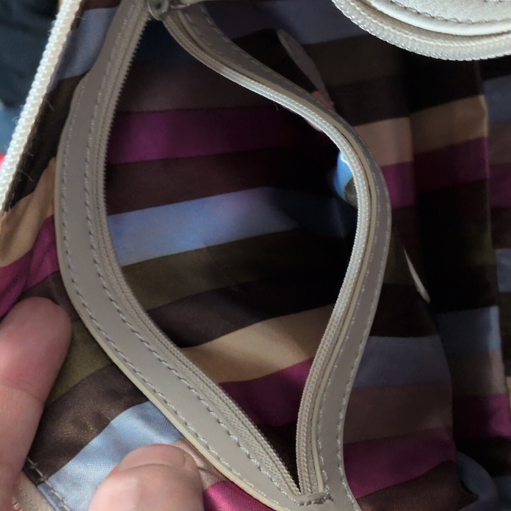 Tignanello Cream Bag With Multicolor Lining - Picture 6 of 11